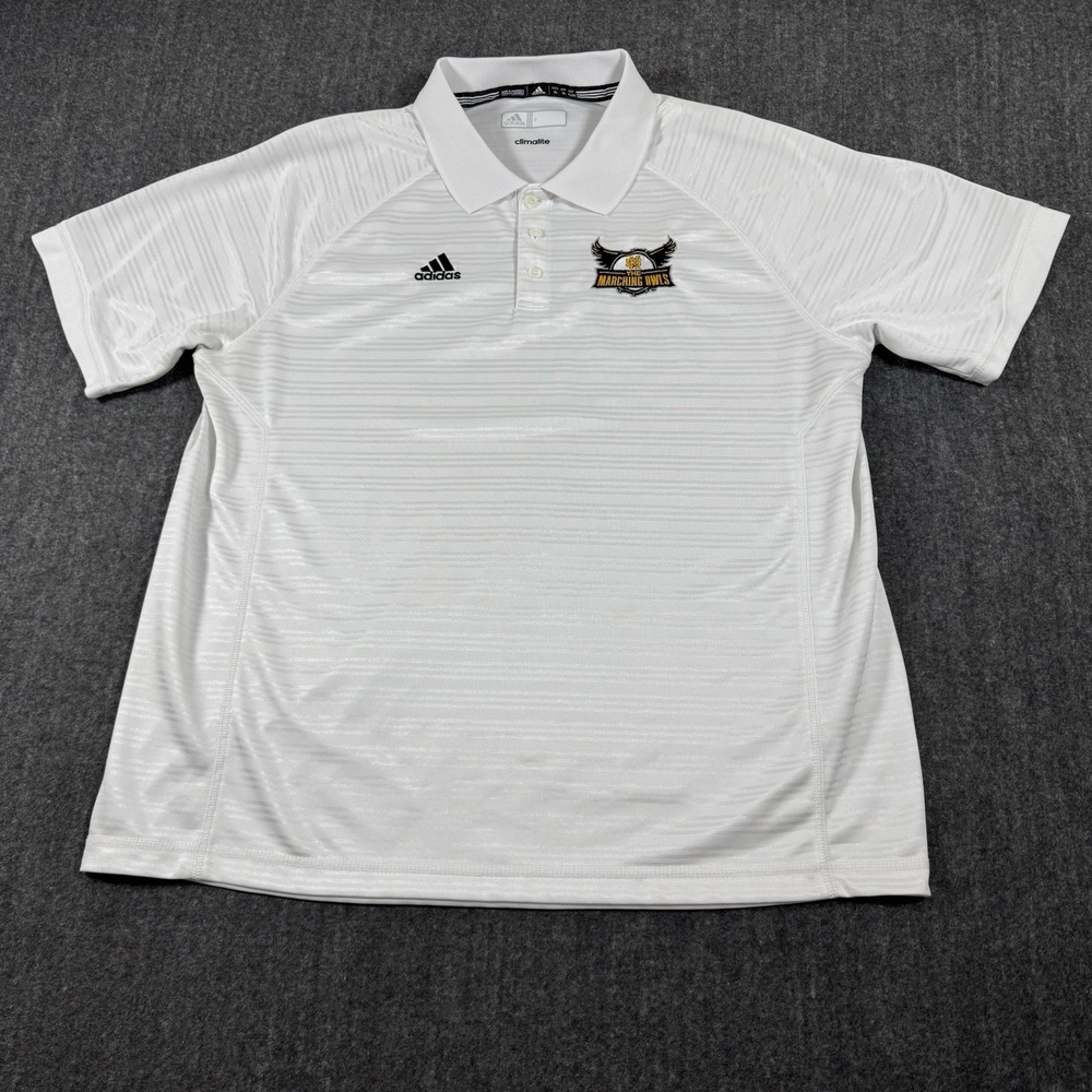 Adidas Climalite Polo Shirt Men's XL White KSU Marching Owls Embroidered